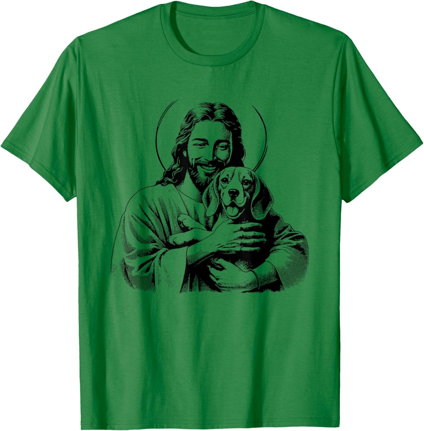 Jesus Beagle Dog - Funny Christian Religious Dog Lover Men Women Kids T-Shirt - T-Shirt | Irish Green