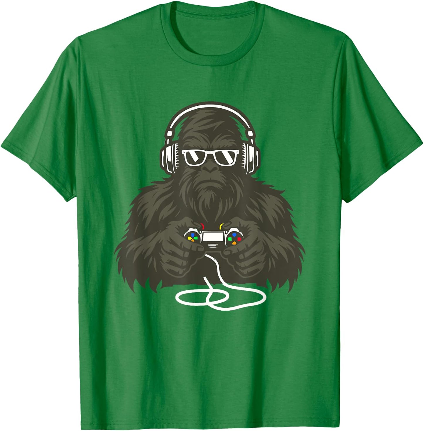 Sasquatch Bigfoot Video Gamer Retro Gaming Men Boys Teens T-Shirt - T-Shirt | Irish Green