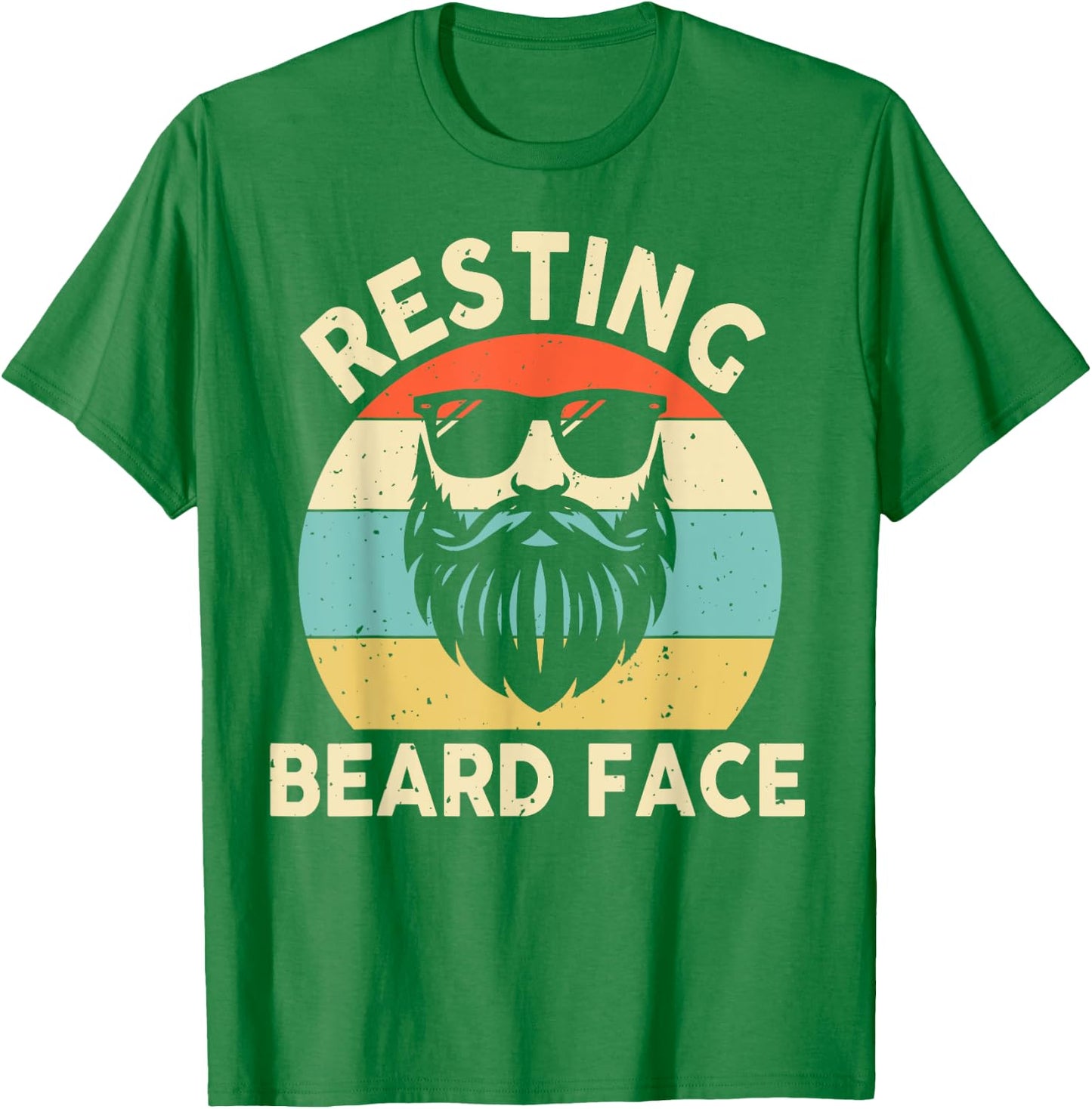 Beard Shirt Men Dad Grandpa Resting Beard Face Father’s Day T-Shirt - T-Shirt | Irish Green