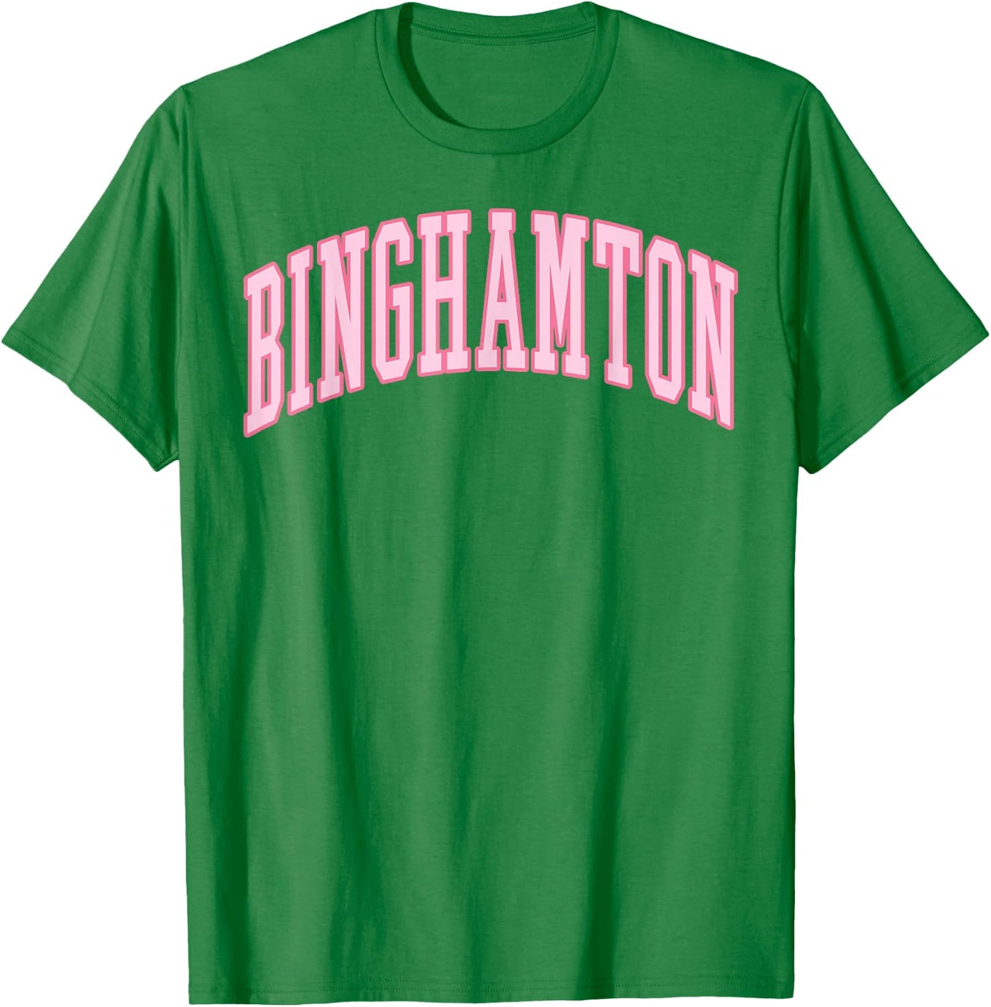 Binghamton Vintage Preppy Varsity Pink Sports T-Shirt - T-Shirt | Irish Green