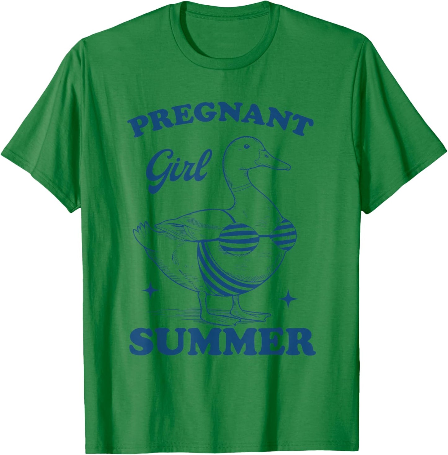 Pregnant Girl Summer Funny Baby Announcement Goose Mom T-Shirt - T-Shirt | Irish Green