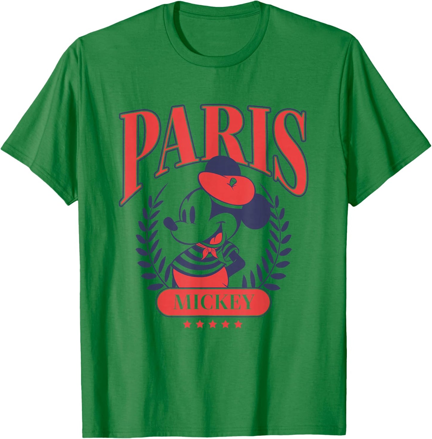 Disney Mickey and Friends Iconic Parisian Mickey Chest Logo T-Shirt - T-Shirt | Irish Green