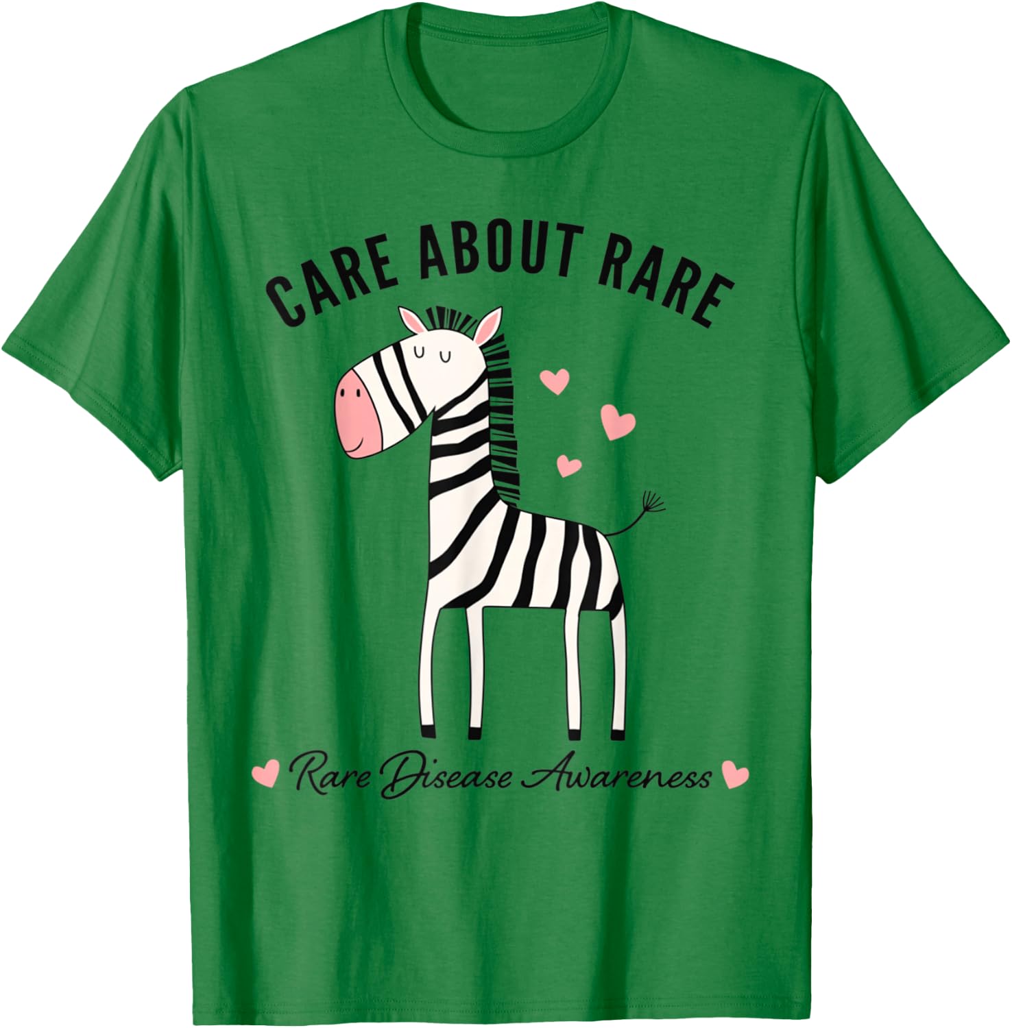 Rare Disease Awareness - Care About Rare - Cute Zebra T-Shirt - T-Shirt | Irish Green