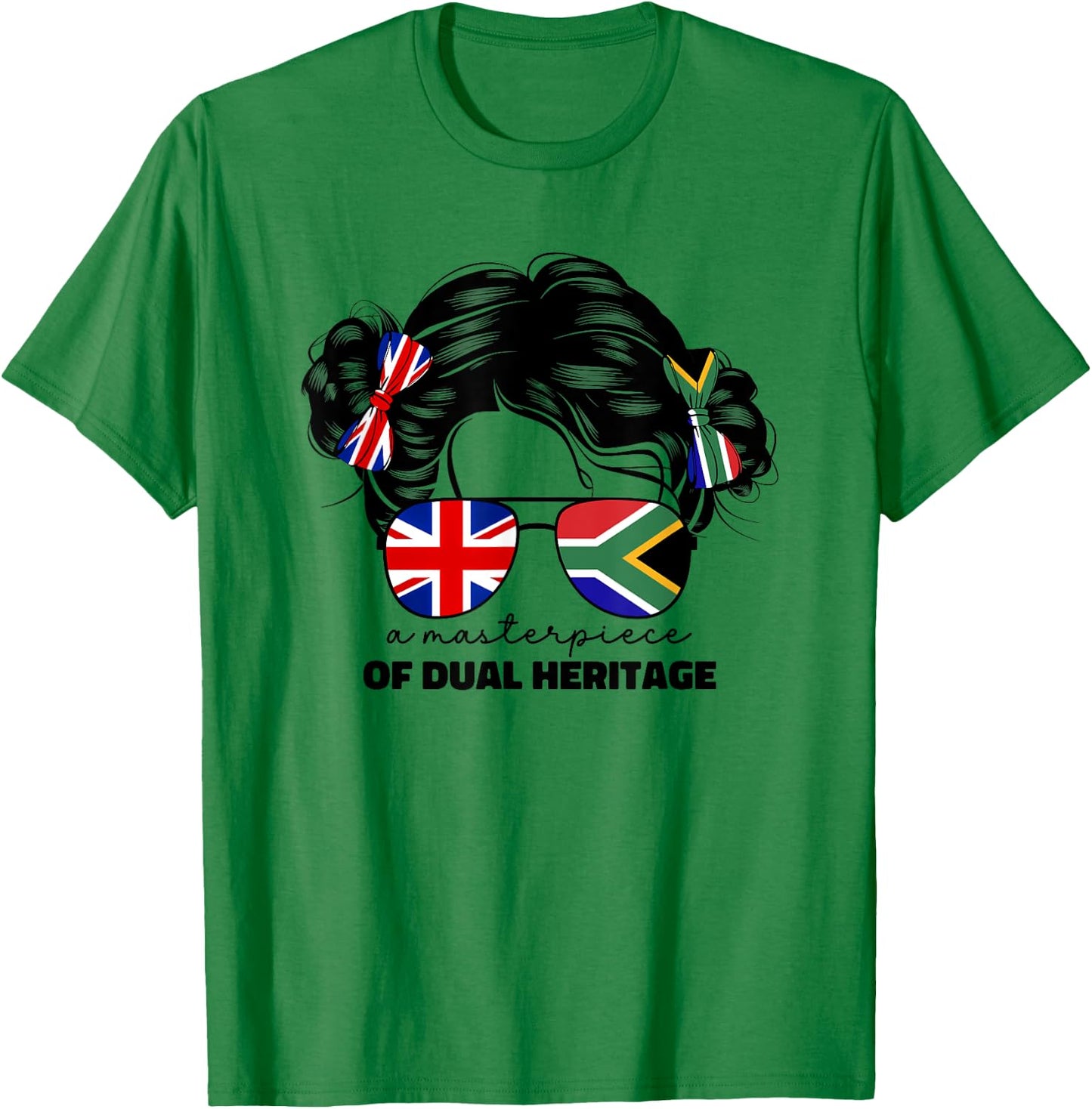 Kids Half Britain And South African UK British South Africa T-Shirt - T-Shirt | Irish Green