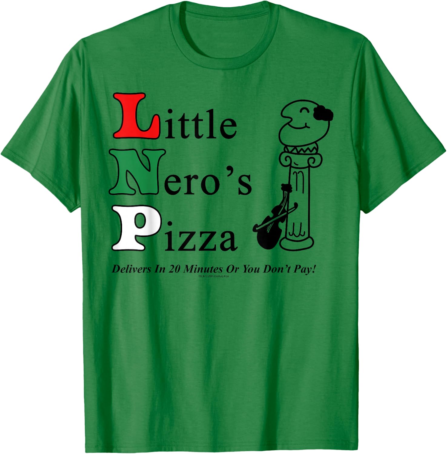 Home Alone Little Nero's Pizza Logo T-Shirt - T-Shirt | Irish Green