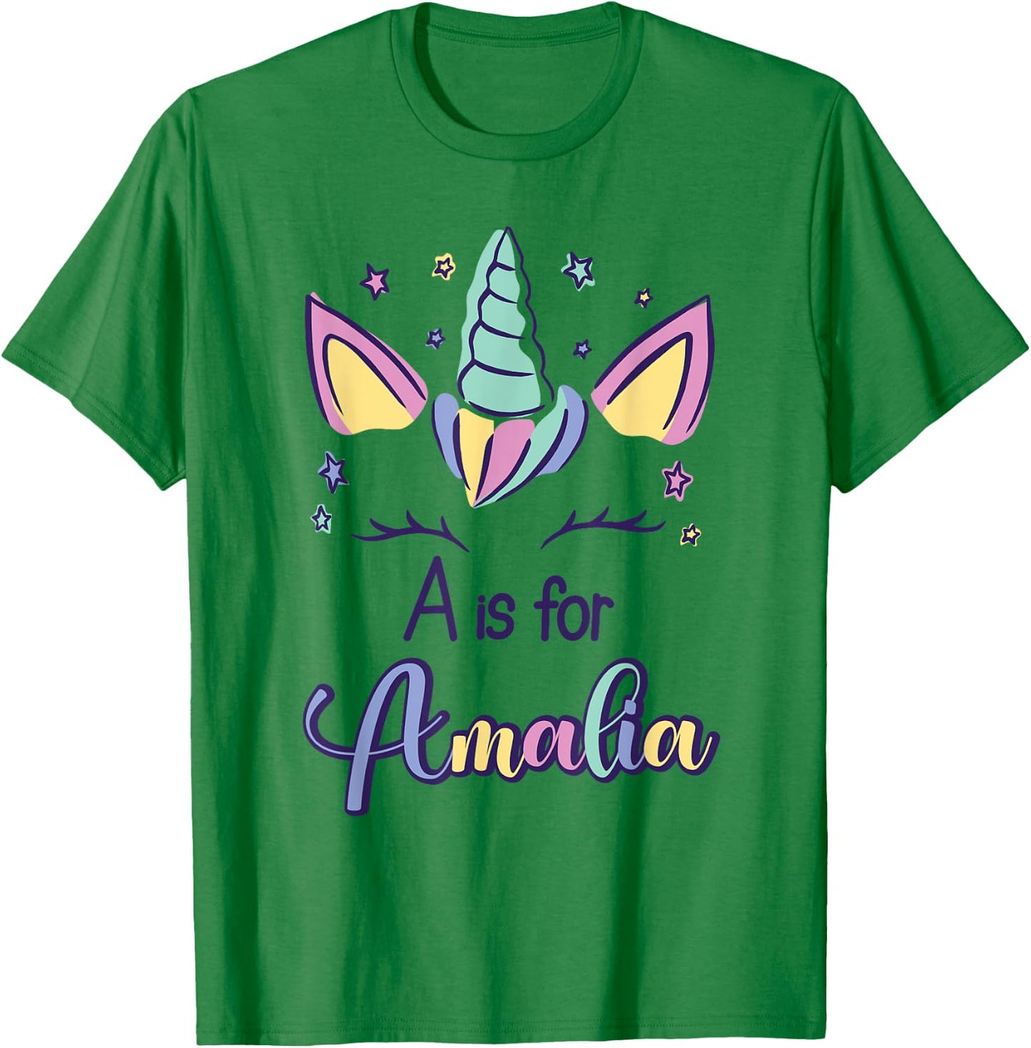 First Name Amalia Personalized A Is For Amalia T-Shirt - T-Shirt | Irish Green