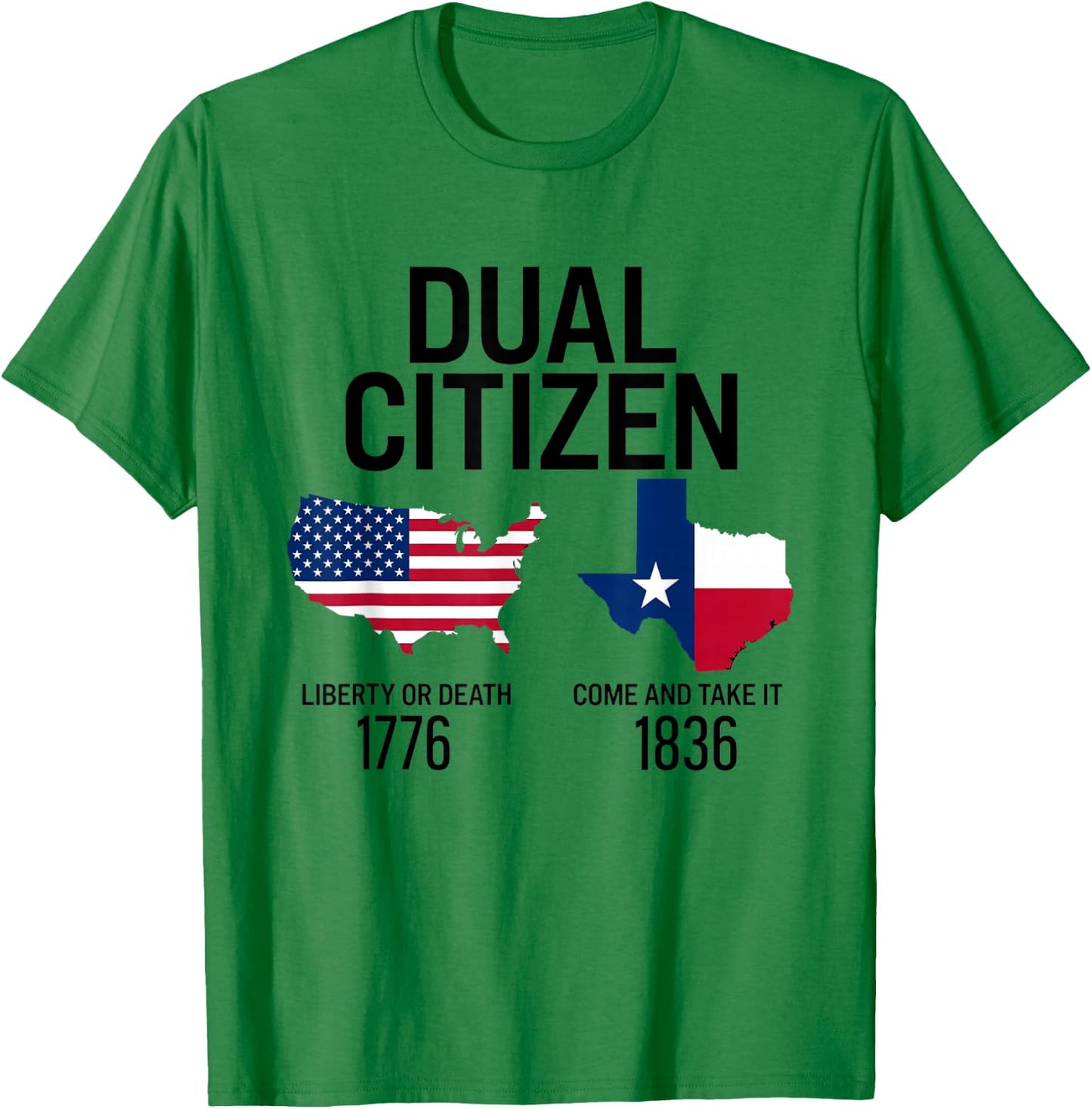 Dual Citizen Texas Pride Born and Raise USA TX Map Flag T-Shirt - T-Shirt | Irish Green