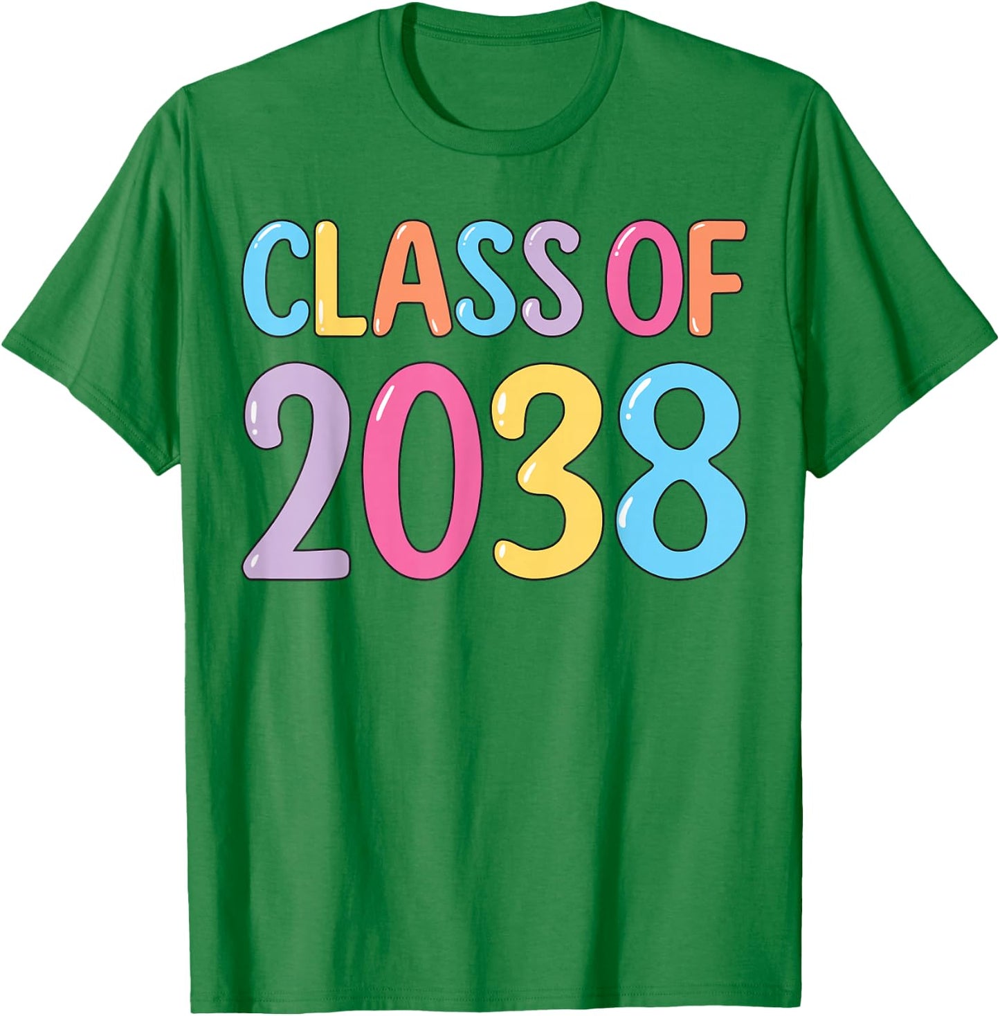 Class of 2038 Grow With Me K to 12 Grade Handprints On Back T-Shirt - T-Shirt | Irish Green
