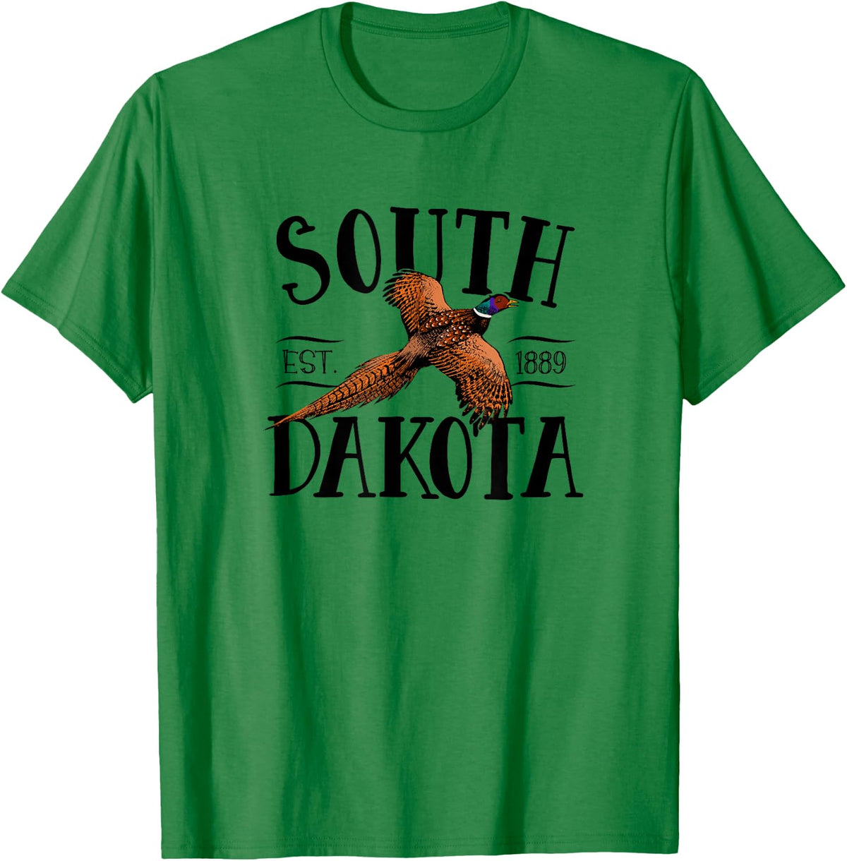 SOUTH DAKOTA Ring Necked Pheasant design T-Shirt - T-Shirt | Irish Green