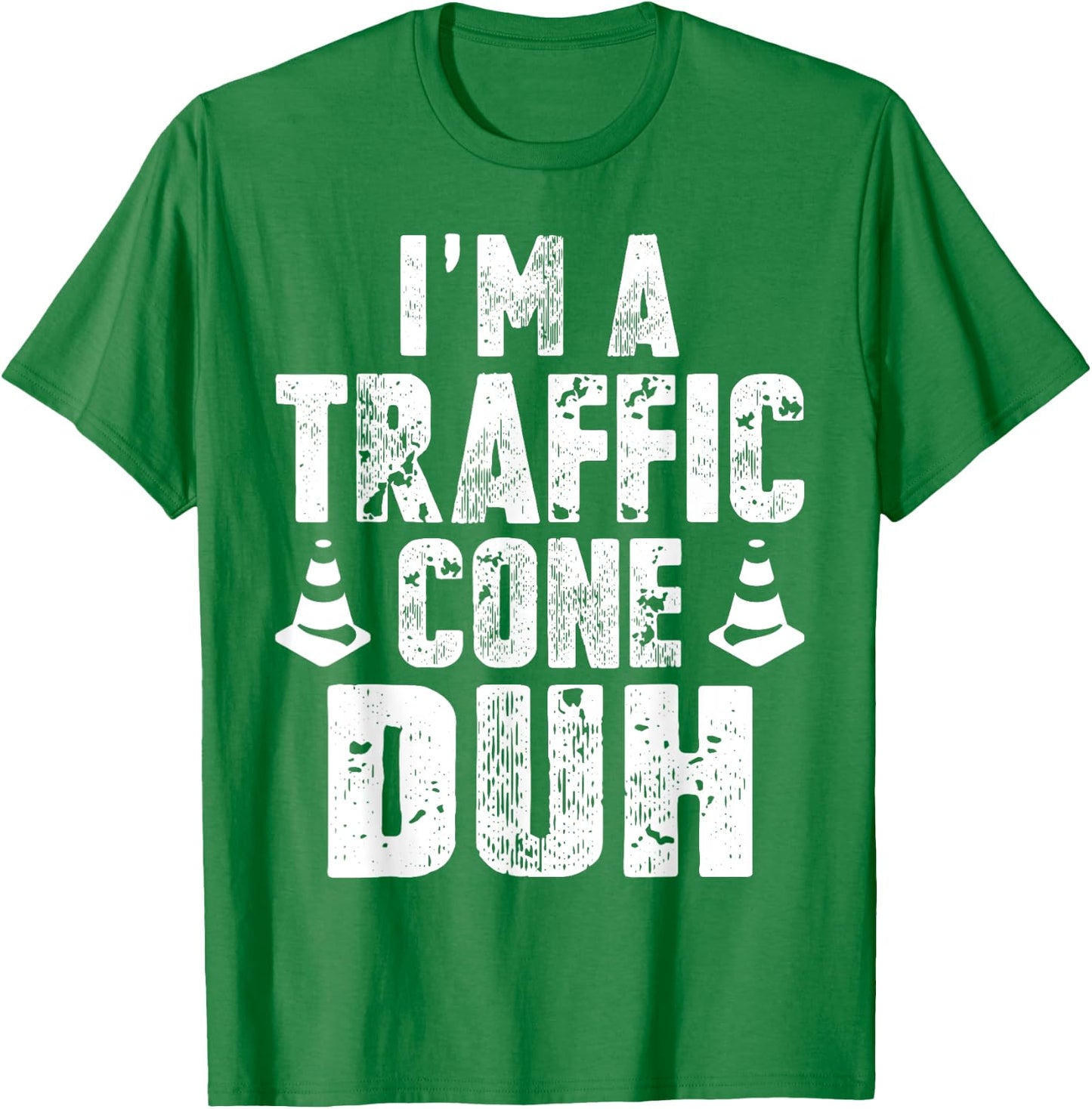 I'm a Traffic Cone Duh Funny Halloween Costume Vintage T-Shirt - T-Shirt | Irish Green