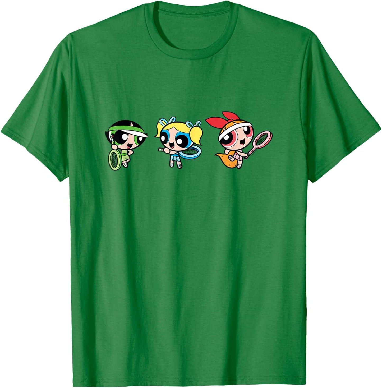 The Powerpuff Girls Ready For A Tennis Match T-Shirt - T-Shirt | Irish Green