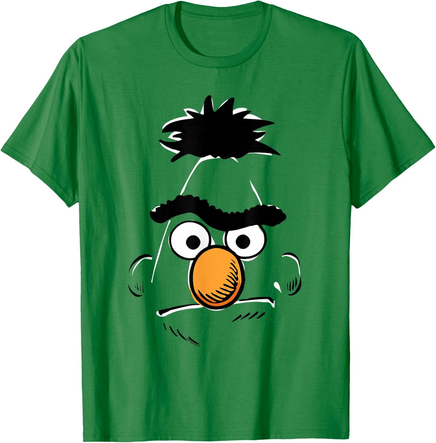 Sesame Street Bert Retro Sketch Face Halloween Costume T-Shirt - T-Shirt | Irish Green