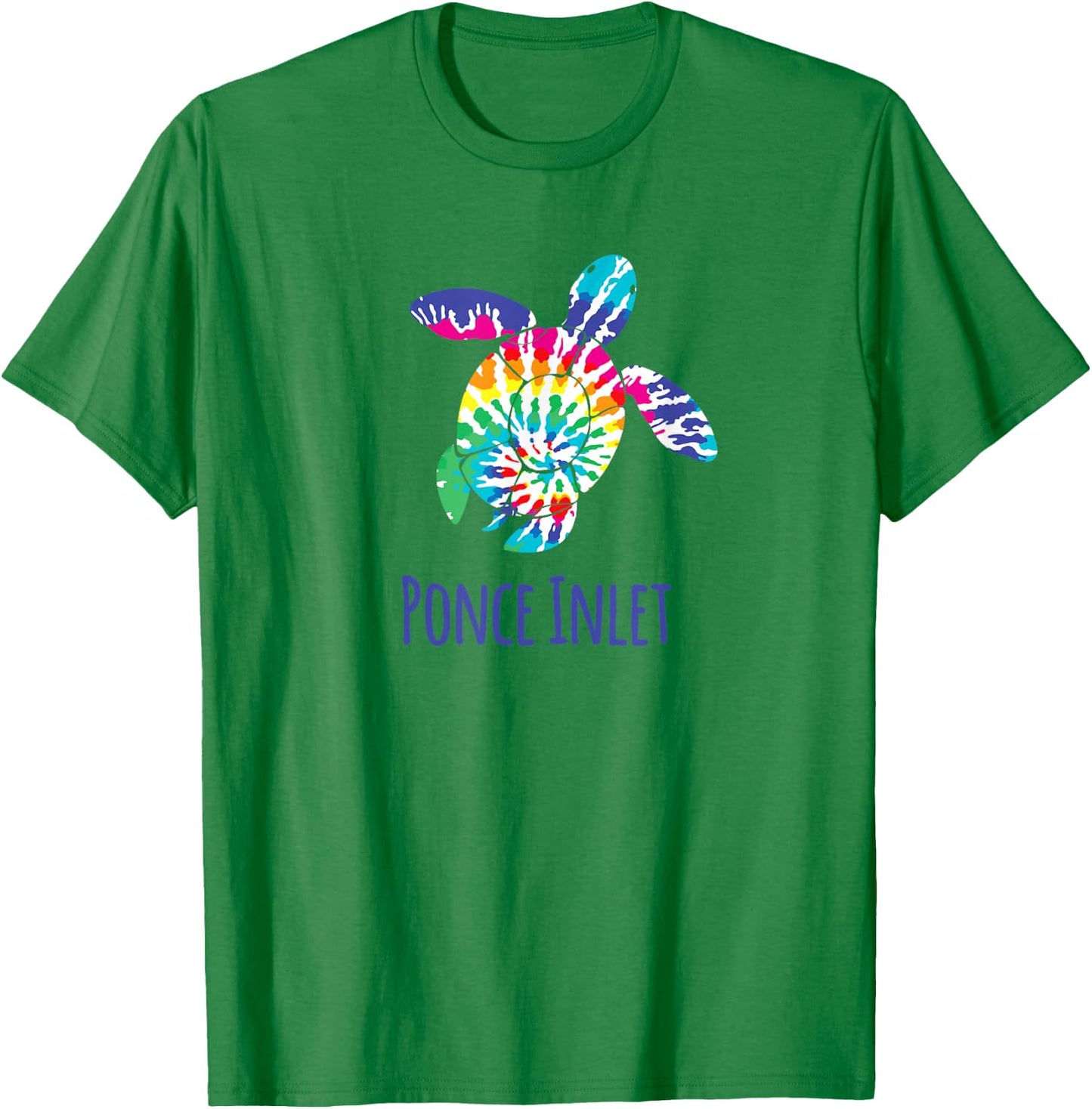 Ponce Inlet Florida Coastal Batik Tie Dye Loggerhead Turtle T-Shirt - T-Shirt | Irish Green