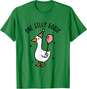 One Silly Goose Funny 1st First Birthday T-Shirt - T-Shirt | Irish Green
