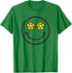 Funny Smiling Flowers Women Girls Cool Happy Face Smile T-Shirt - T-Shirt | Irish Green