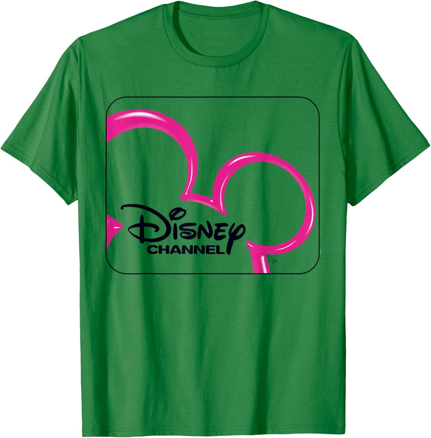 Disney Channel Official Mickey Mouse Pink Retro 2000s Logo T-Shirt - T-Shirt | Irish Green