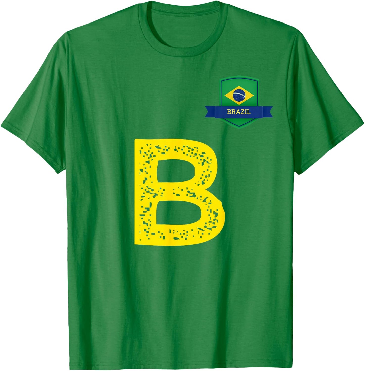 Brazil Human Flag Letter B Brazil T-Shirt - T-Shirt | Irish Green
