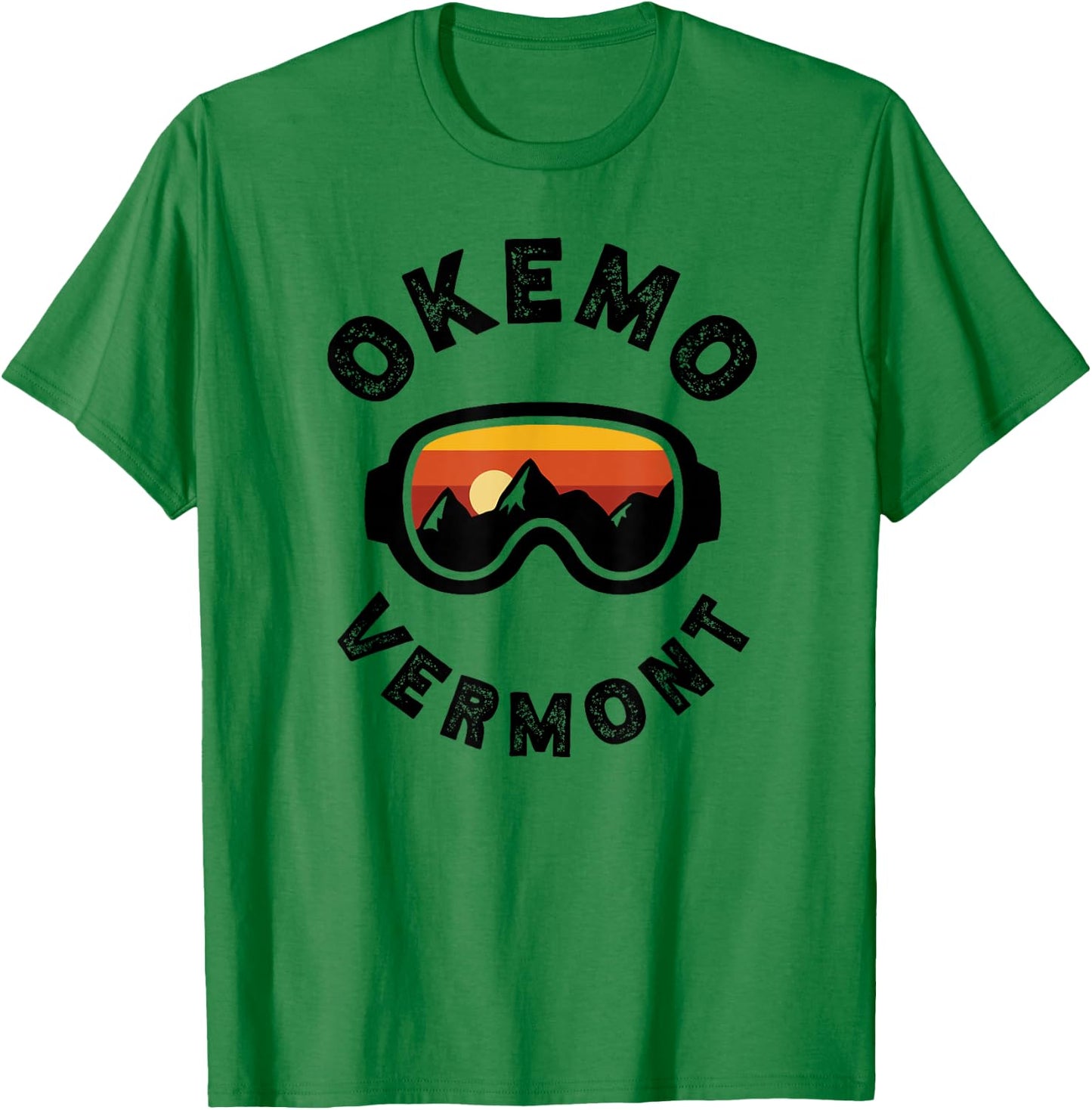 Okemo Skiing Ski Snowboarding In Vermont, New England T-Shirt - T-Shirt | Irish Green
