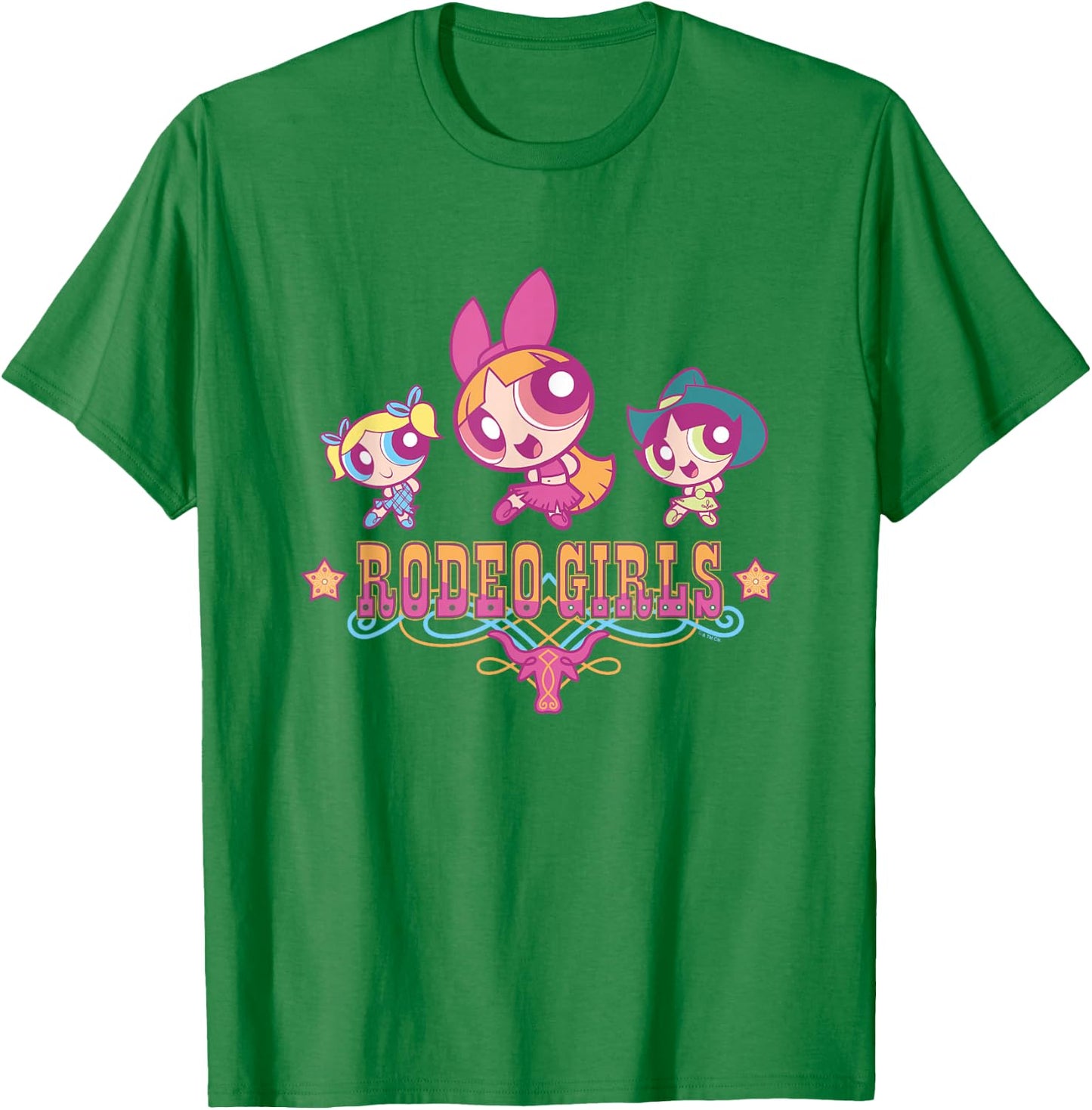 The Powerpuff Girls Rodeo Girls Group Shot Vintage T-Shirt - T-Shirt | Irish Green