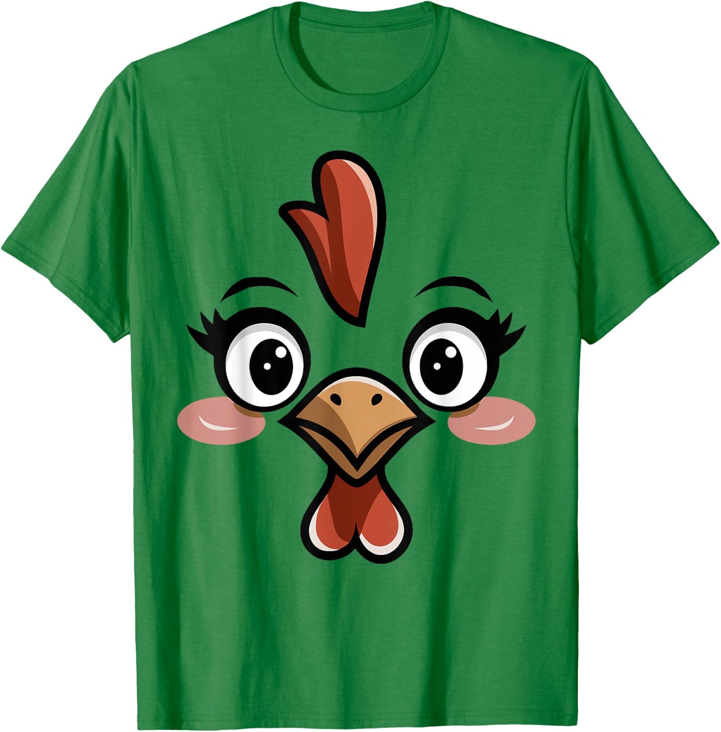 Novelty Last Minute Easy Halloween Party Stuff Halloween Chicken Face Women Kids Blue, White Size Small Classic Fit Round Collar Short Sleeve Cotton 60%, Polyester 40% T-Shirt - T-Shirt | Irish Green