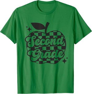 Second Grade Teacher Apple Back To School Boys Girls Kids T-Shirt - T-Shirt | Irish Green