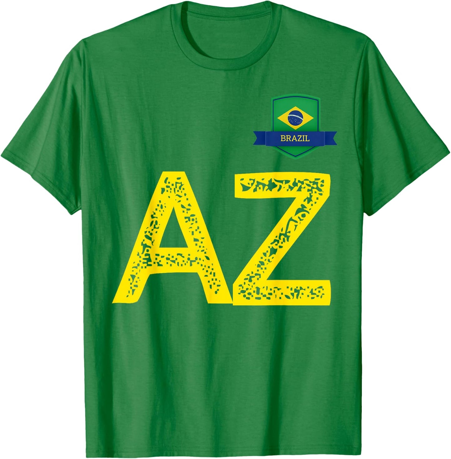 Brazil Human-Flag Letter A and Letter Z Brazil T-Shirt - T-Shirt | Irish Green