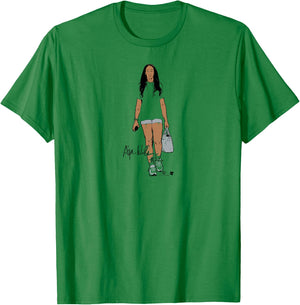 A'ja Wilson - White - Las Vegas Basketball T-Shirt - T-Shirt | Irish Green