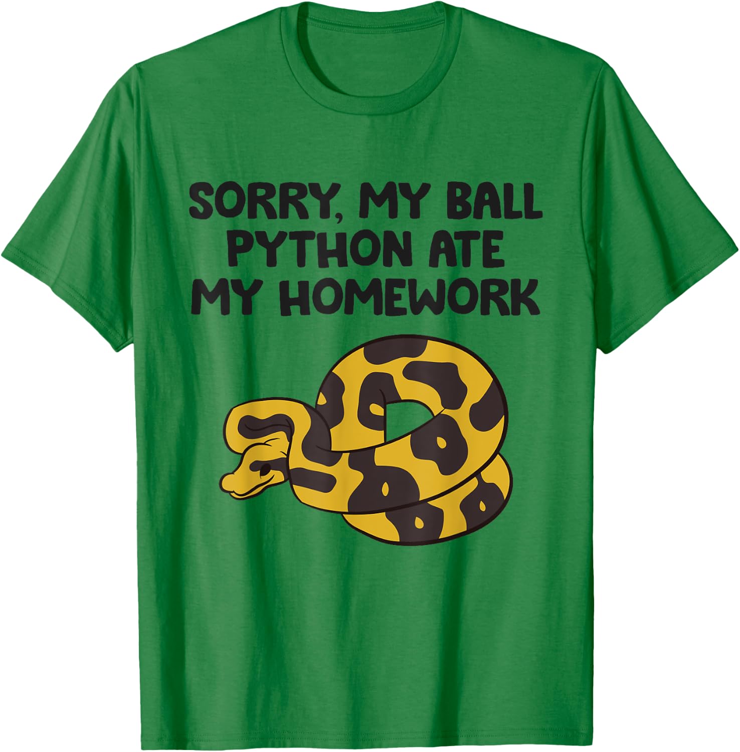 Sorry My Ball Python Ate My Homework Funny Ball Python T-Shirt - T-Shirt | Irish Green