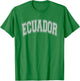 Ecuador Arched Style Text White with Gray Print T-Shirt - T-Shirt | Irish Green