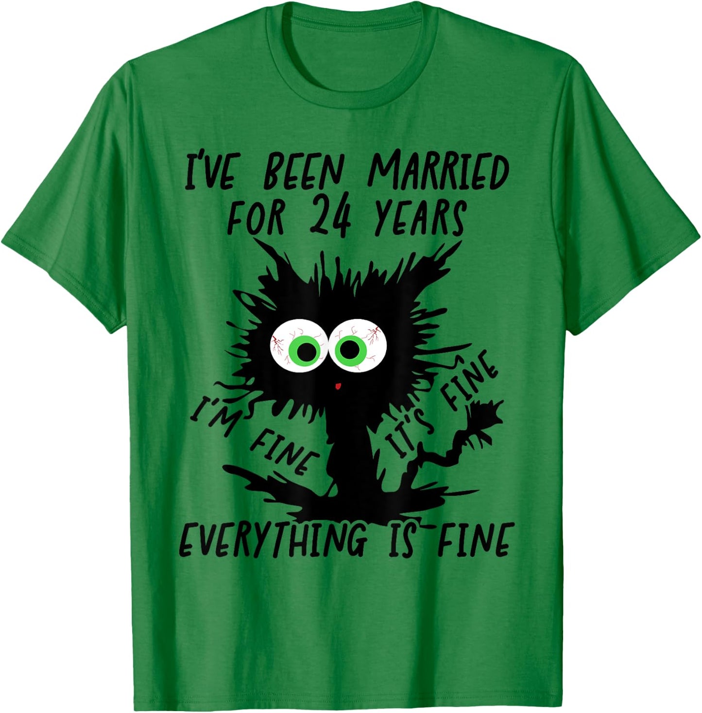 Opal Wedding I've Been Married For 24 Years T-Shirt - T-Shirt | Irish Green