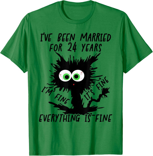 Opal Wedding I've Been Married For 24 Years T-Shirt - T-Shirt | Irish Green