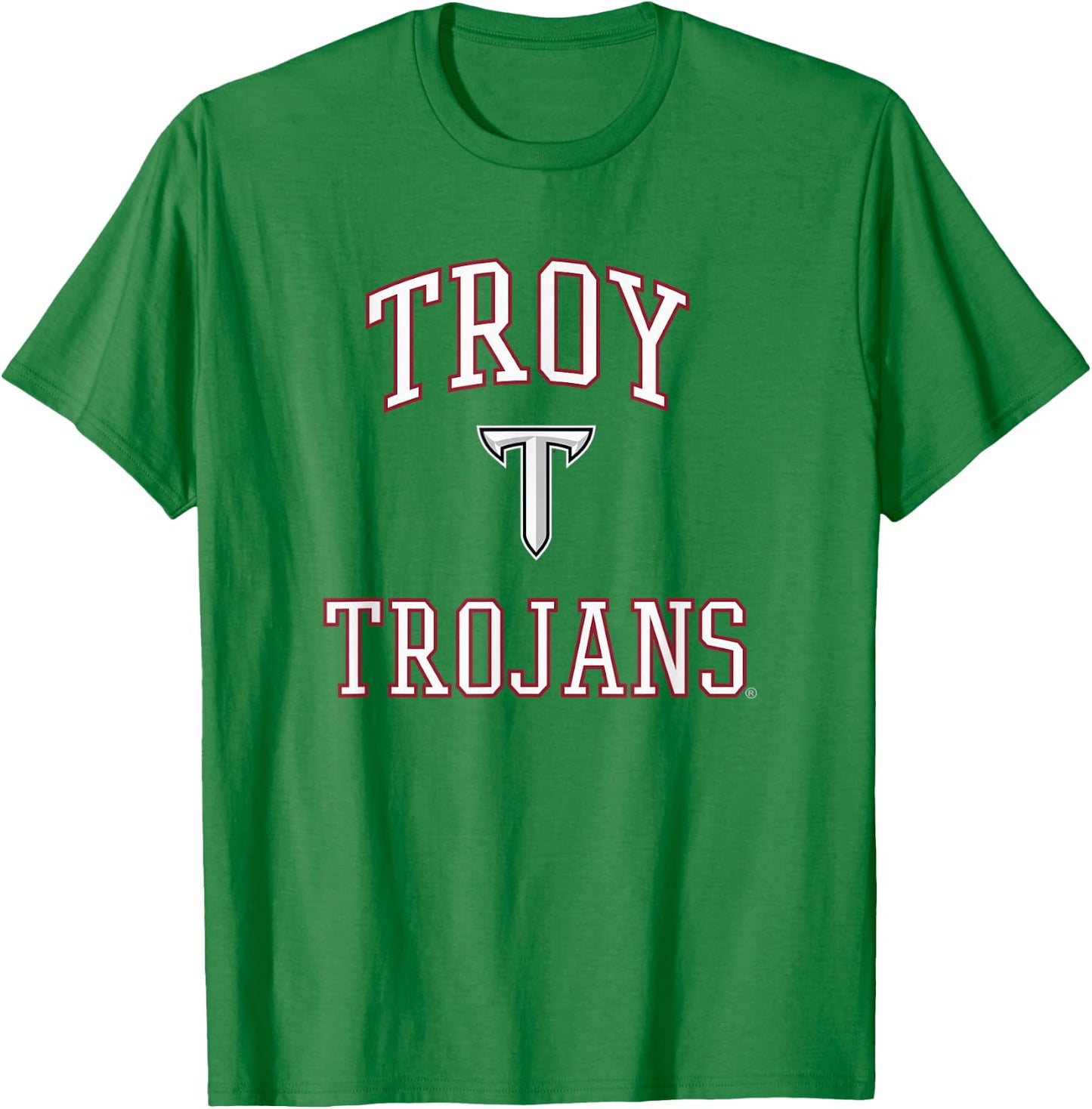 Troy Trojans Logo Gray Officially Licensed T-Shirt - T-Shirt | Irish Green