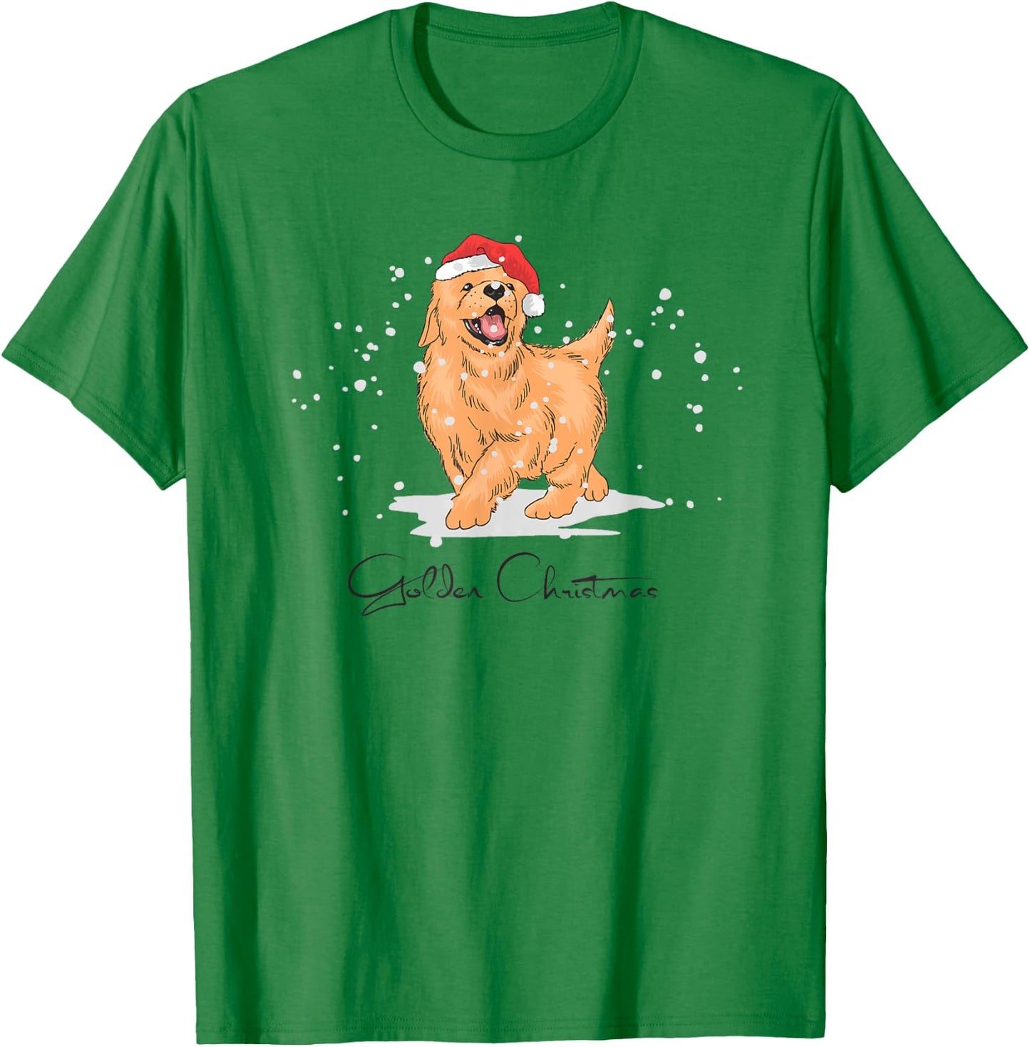 Golden Retriever Christmas Shirt - Cute Retriever T-Shirt - T-Shirt | Irish Green