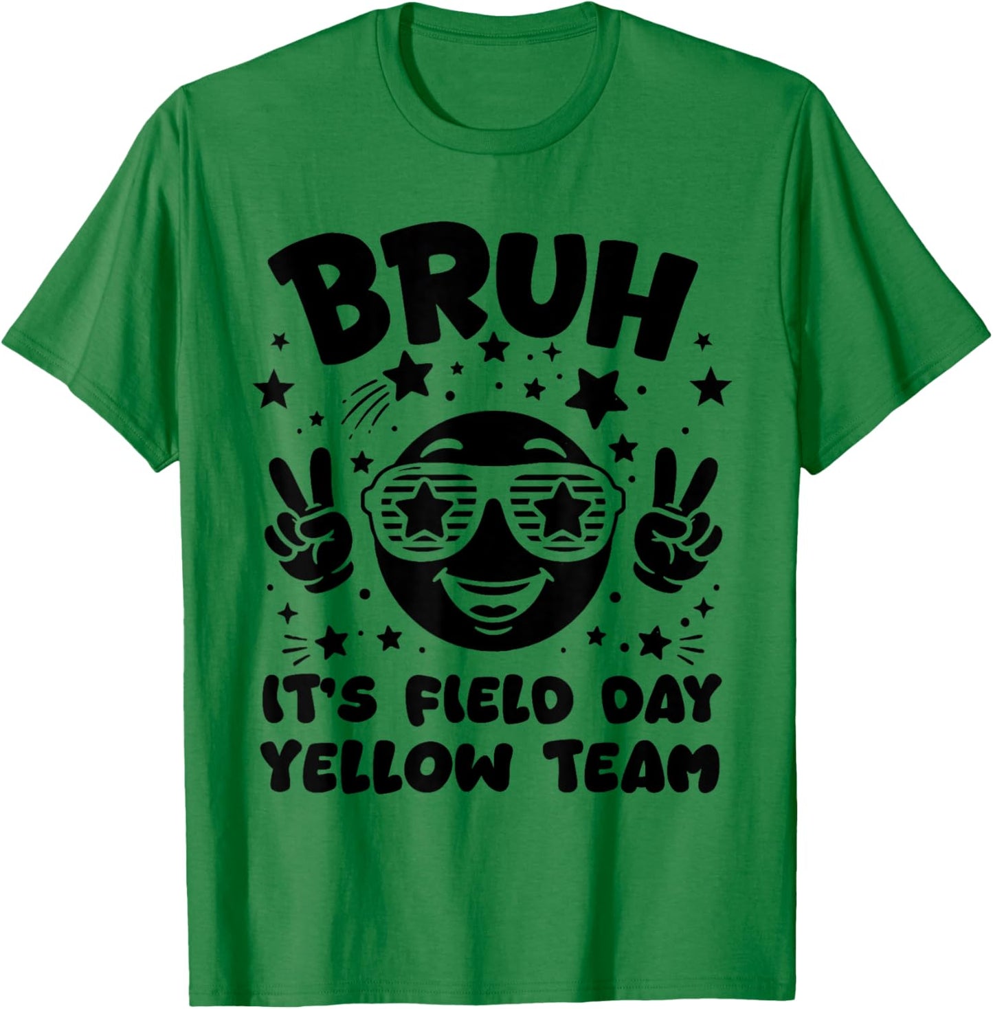 Yellow Team Bruh It's Field Day 2026 Teacher Student Kids T-Shirt - T-Shirt | Irish Green