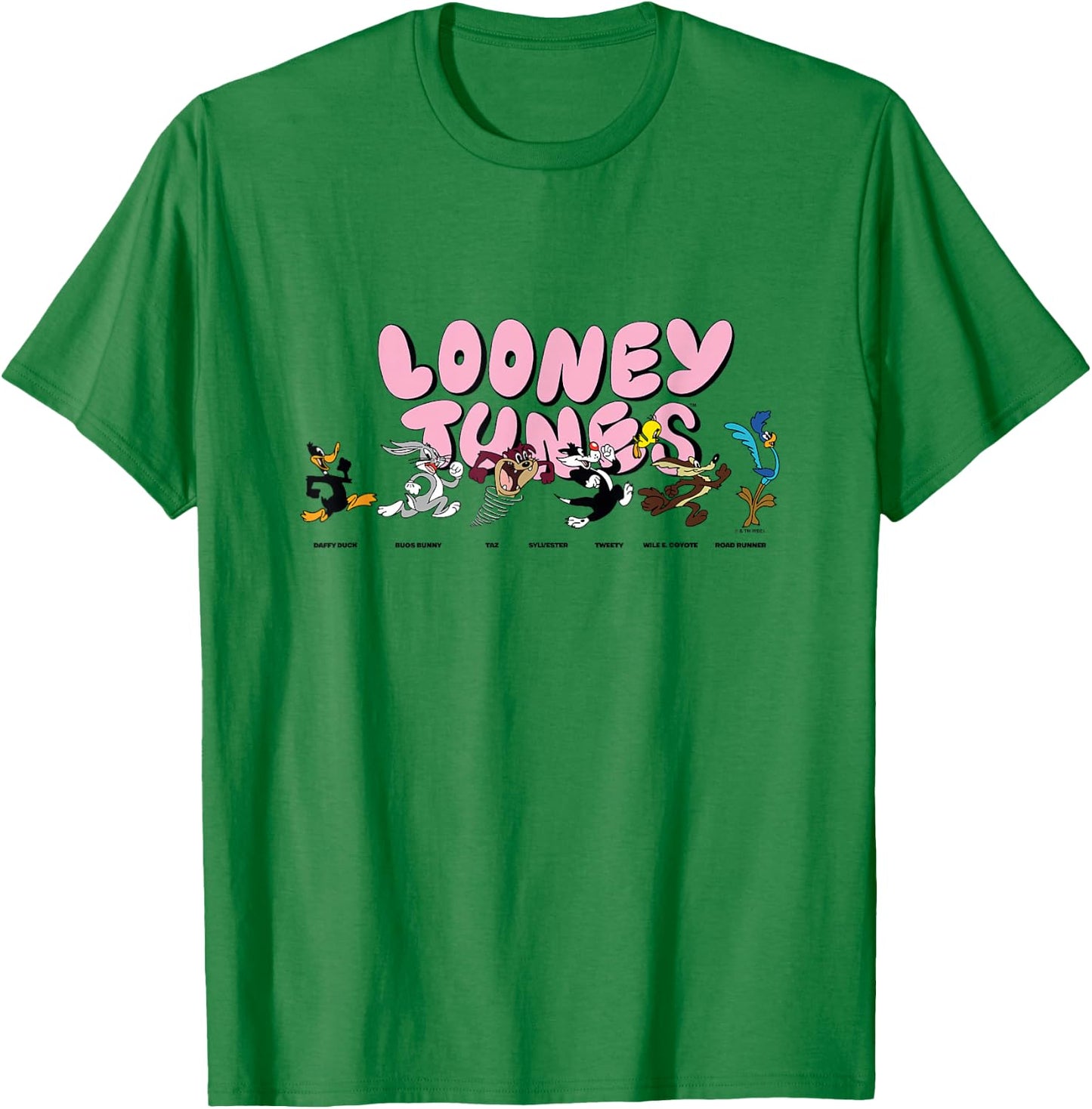 Looney Tunes Classic Characters Chasing Each Other Vintage T-Shirt - T-Shirt | Irish Green