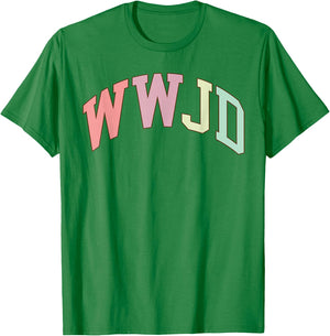 WWJD What Would Jesus Do Christian Bible Faith Minimalist T-Shirt - T-Shirt | Irish Green