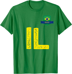 Brazil Human Flag Letter I and Letter L Brazil T-Shirt - T-Shirt | Irish Green