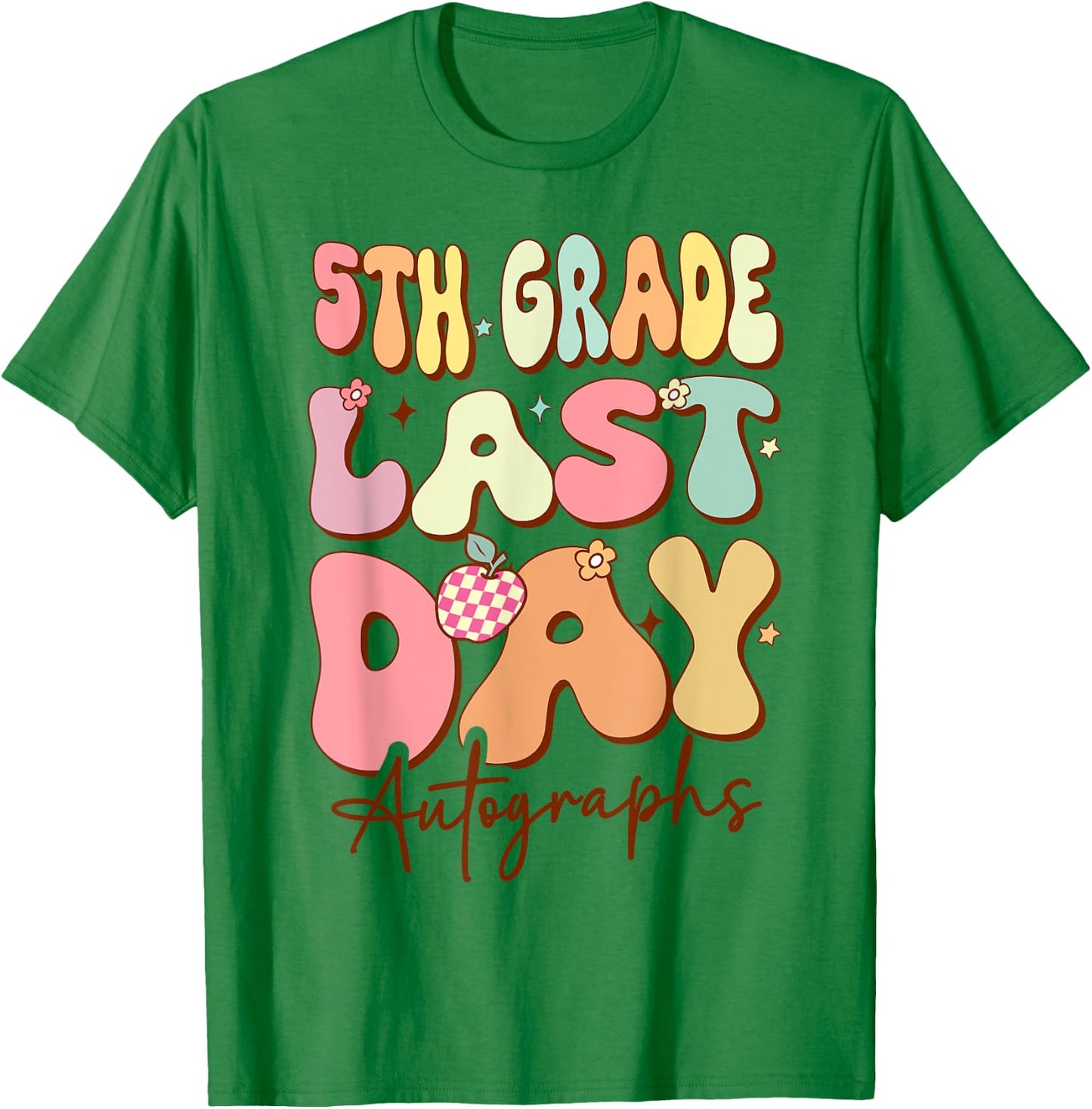 Last Day of School Autograph 5th Grade Graduation Boys Girls T-Shirt - T-Shirt | Irish Green