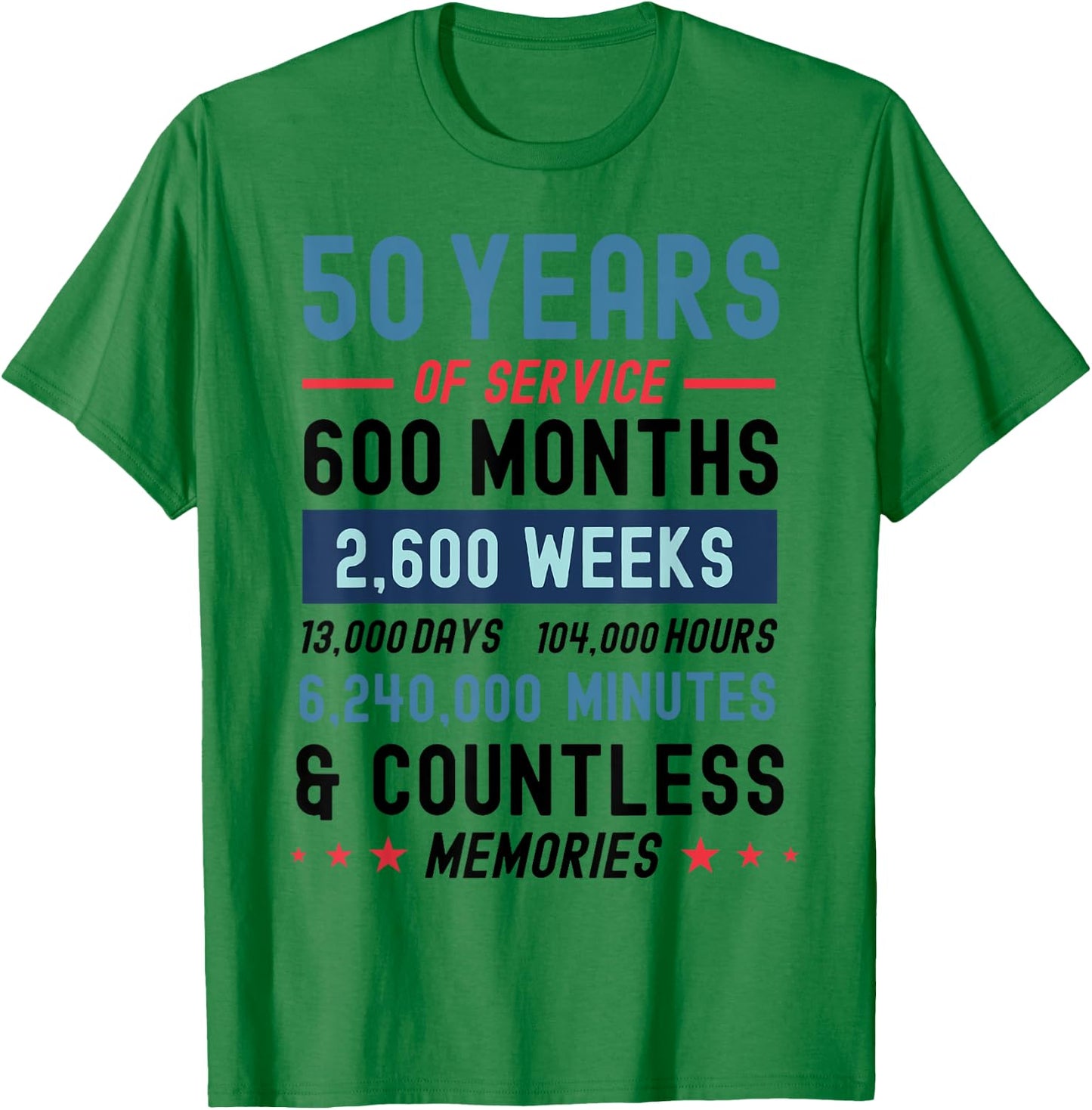 Funny Retirement 50 Years Of Service Retired Retiree T-Shirt - T-Shirt | Irish Green