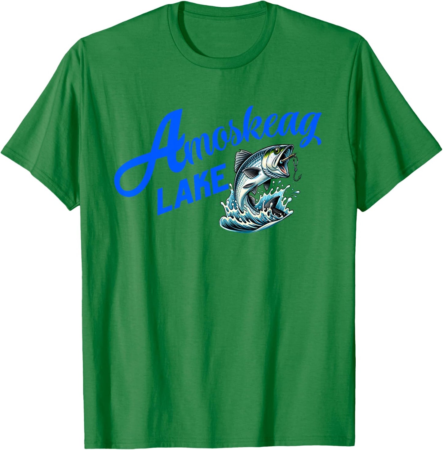 Amoskeag Lake Funny Fishing T-Shirt - T-Shirt | Irish Green