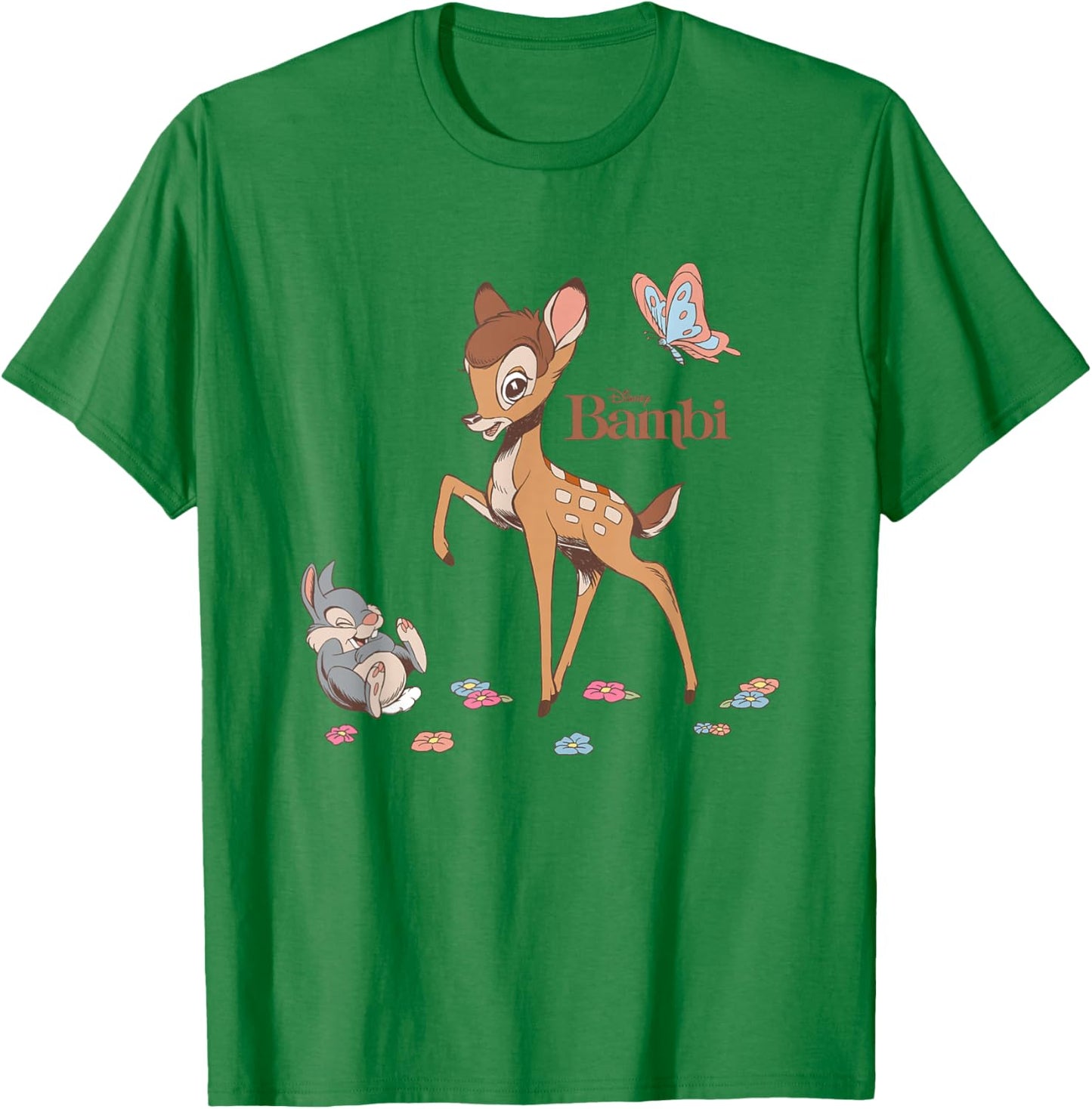 Disney Bambi and Thumper Floral Title Poster T-Shirt - T-Shirt | Irish Green
