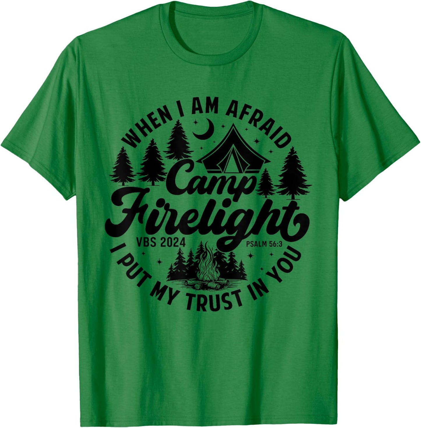 Camp Firelight Vacation Bible School VBS 2024 Christian Camp T-Shirt - T-Shirt | Irish Green