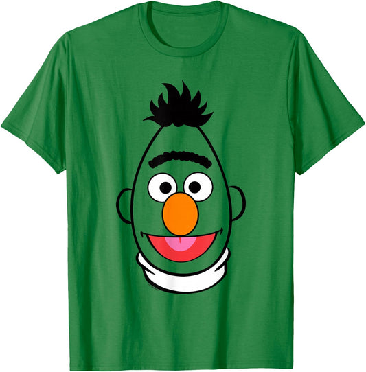 Sesame Street Bert Full Face Halloween Costume T-Shirt - T-Shirt | Irish Green