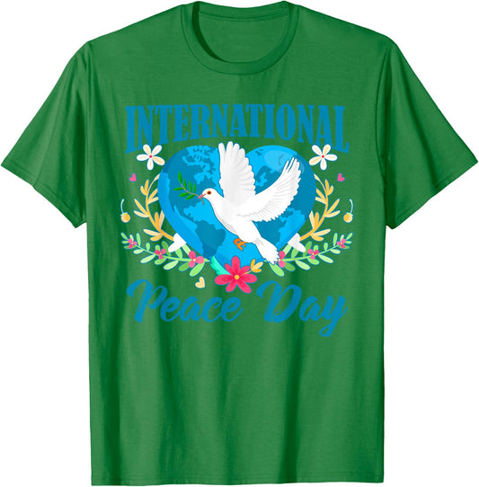 Funny Peace Bird World Peace Day International Day Of Peace T-Shirt - T-Shirt | Irish Green