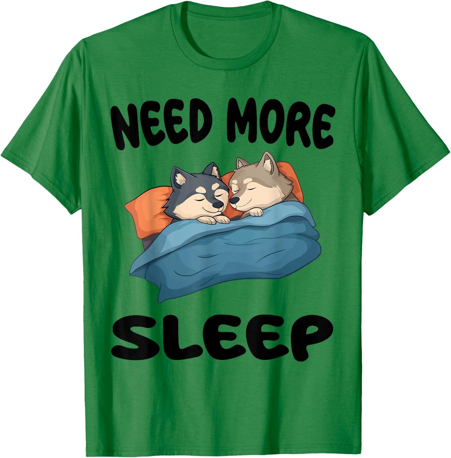 Cute Wolf Need More Sleep Pajamas Nightgown T-Shirt - T-Shirt | Irish Green
