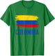 Colombia Women Columbian Flag T-Shirt - T-Shirt | Irish Green