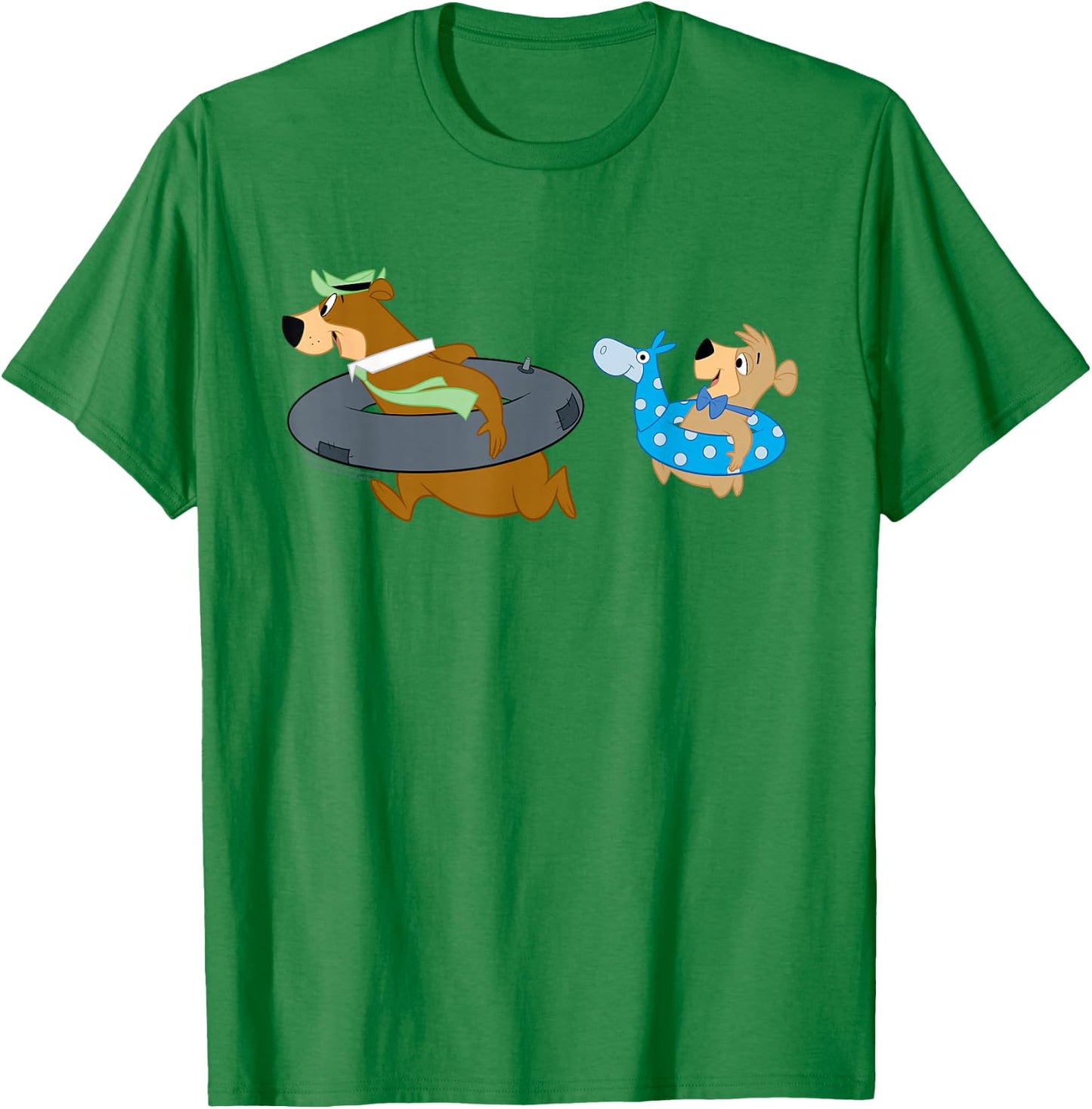 Yogi Bear and Boo Boo Going Swimming T-Shirt - T-Shirt | Irish Green