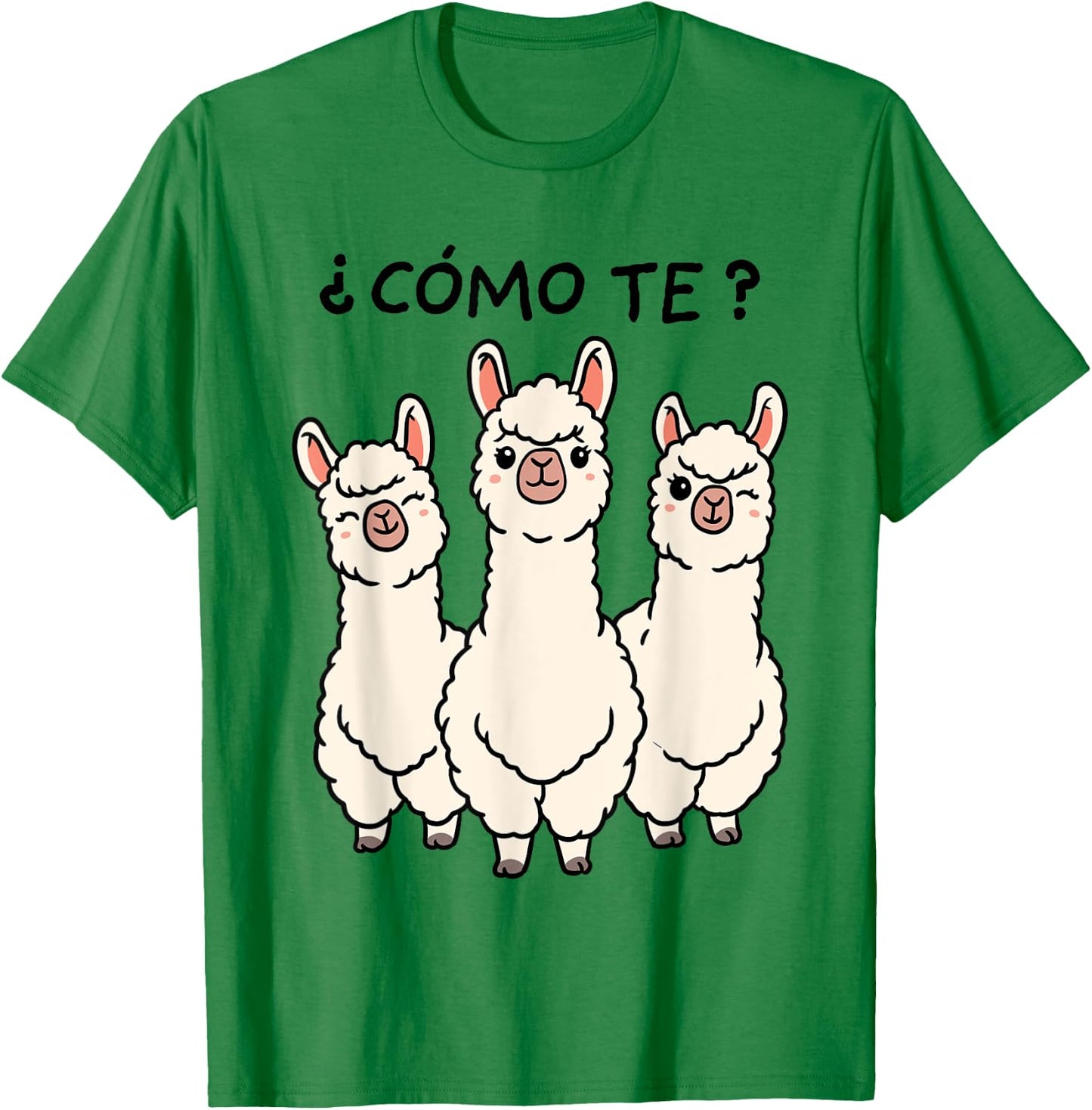 Como Te Llamas Shirt Funny Llama Spanish Teacher Joke Men Women Kids T-Shirt - T-Shirt | Irish Green