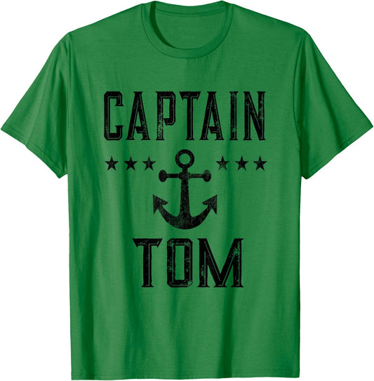 Captain Tom - Personalized Nautical Boating Boat Owner Art T-Shirt - T-Shirt | Irish Green