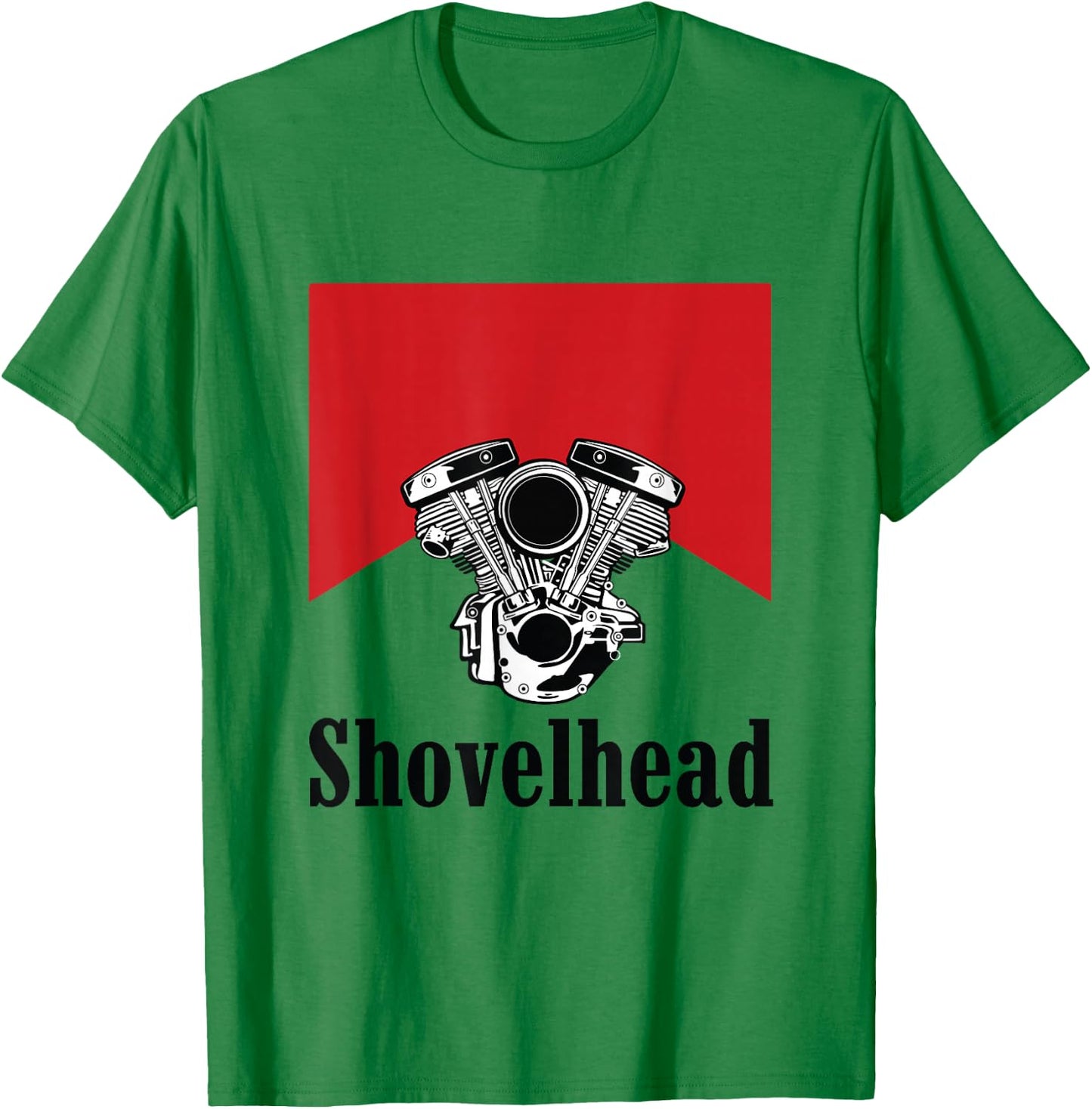 Vintage HD Motorcycle VTwin ShovelHead Engine Drawing Biker T-Shirt - T-Shirt | Irish Green